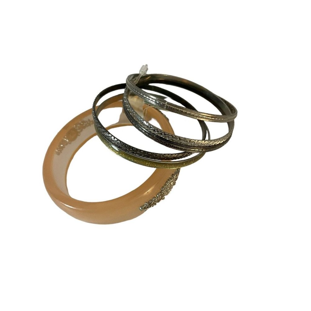 francesca's stacking bracelets bangle silver tone‎